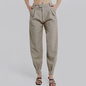 NEW Women's Classic Pleated Pants (Taupe) - DEPT. ANONYM